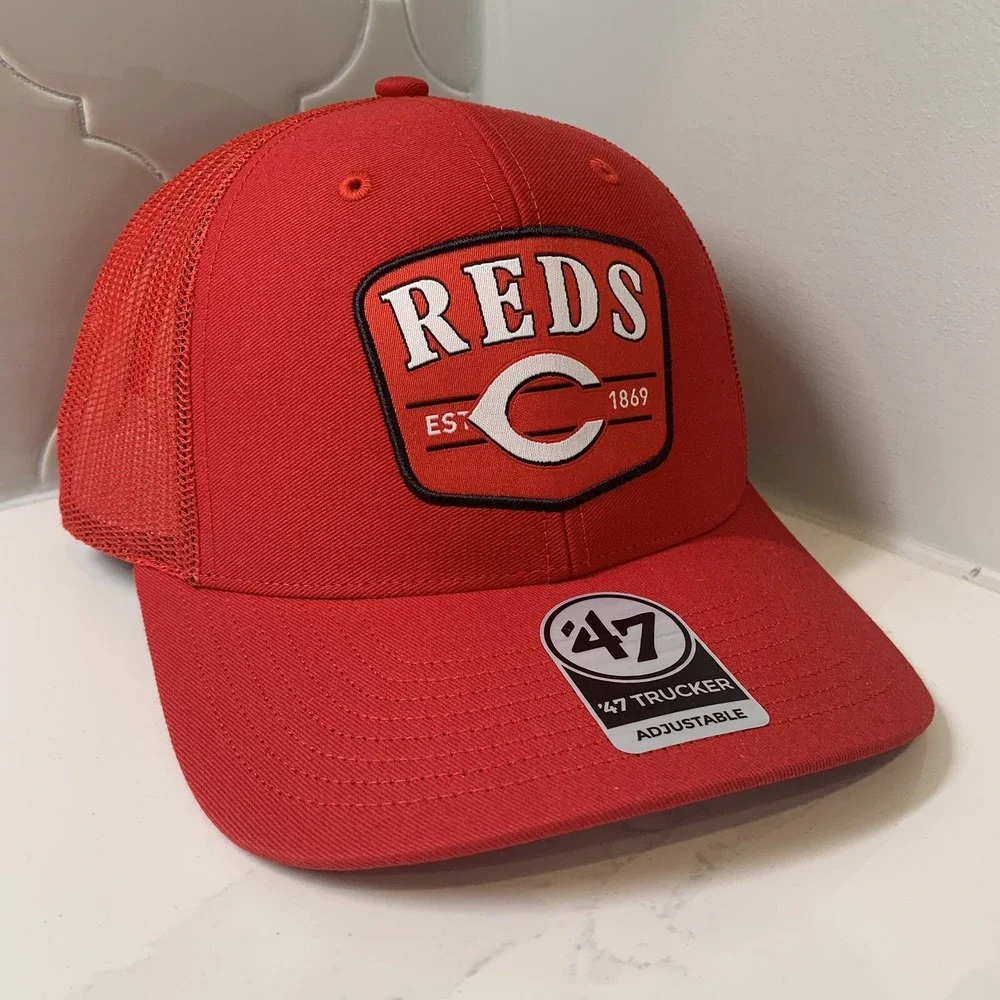 '47 Brand Cincinnati Reds MLB Adjustable Red Snapback Trucker Hat Cap OSFM